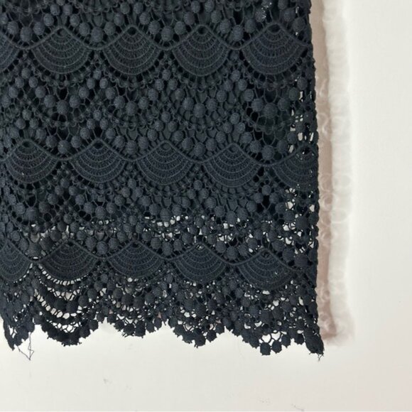 MANGO Women's Mini Skirt Black Lace High rise waist Scalloped hem Size XS - Picture 8 of 13